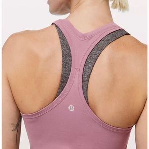 lululemon athletica Mauve Pink Racerback Tank with Charcoal Insert
